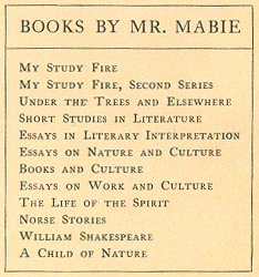 [Books by Mr. Mabie]