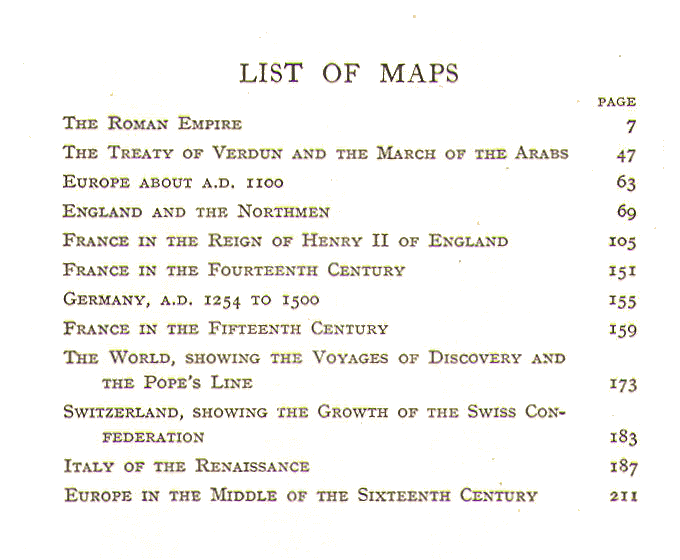 [List of Maps]