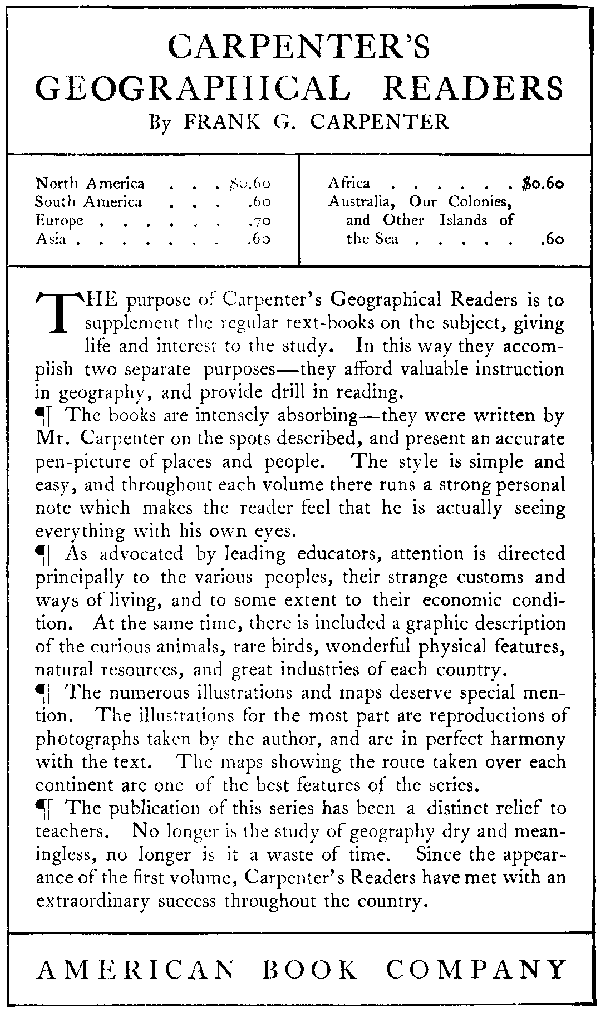 [Carpenter's Geographical Readers]