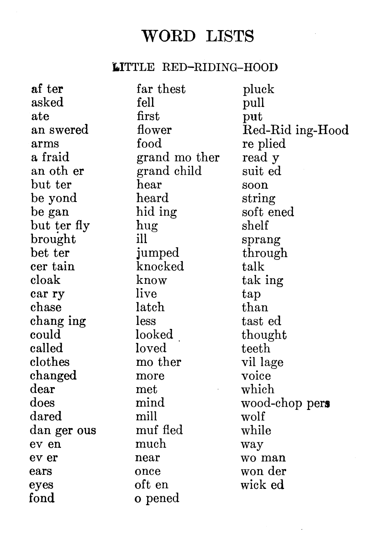 [Word Lists]